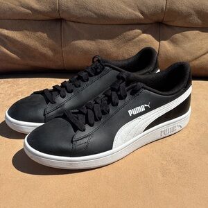 Puma Black and White Low-Top Sneakers